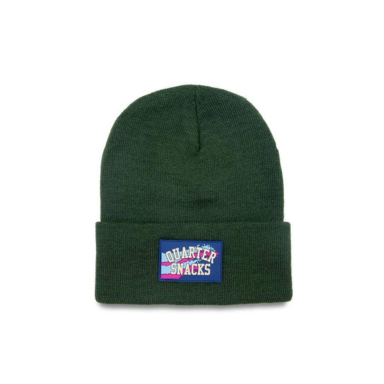 quartersnacks Rubber Label Beanie - Verde