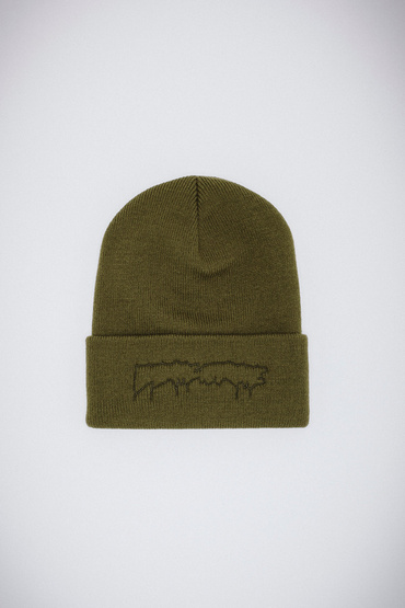 Fucking Awesome Drip Embroidered  Beanie (Olive)