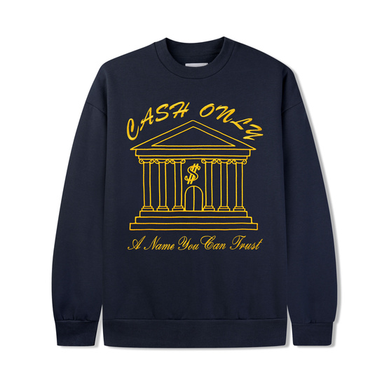 Cash Only Bank Crewneck deep navy