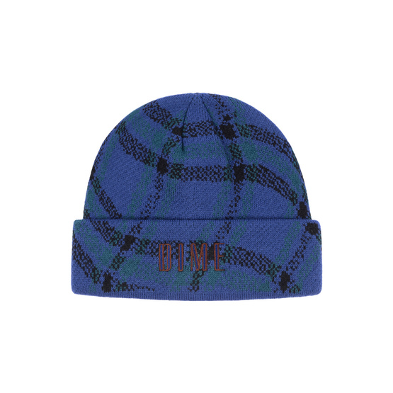 dime Wavy Plaid Cuff Beanie teal