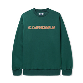 tricou cu guler creionat Cash Only Hold It Down (verde)