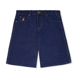 Cash Only Logo Denim Shorts (Raw Indigo)