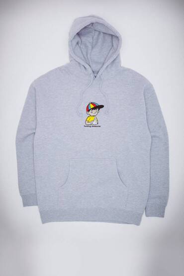 Fucking Awesome Wanto kid hoodie grey