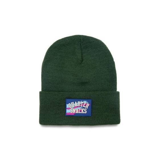 quartersnacks Rubber Label Beanie - Verde